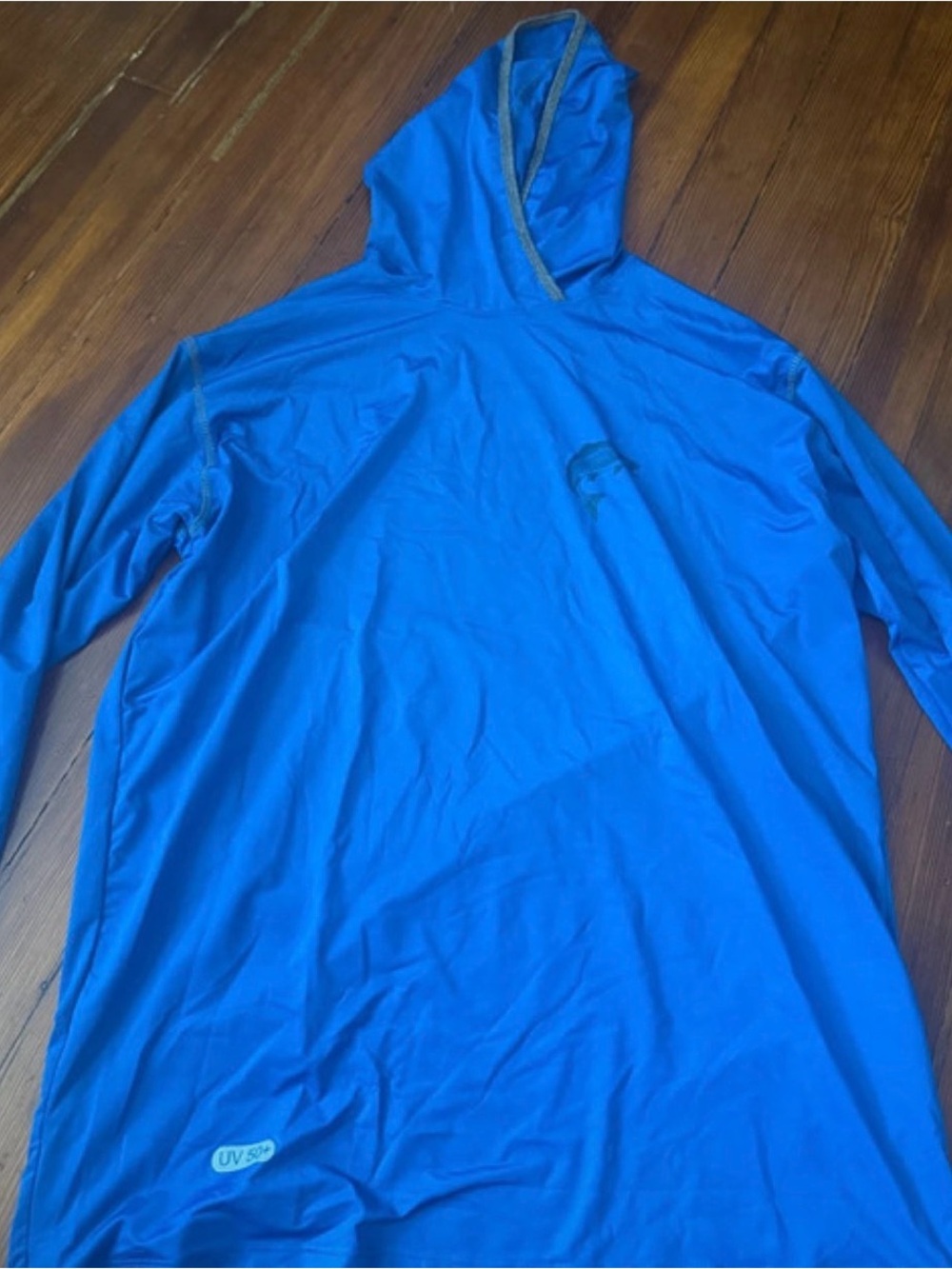Men's Hooded Swim Rash Guard - Bright Blue UPF